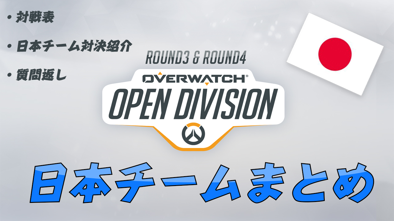 Open Dvision Day3 Day4 日本チーム対戦表一覧