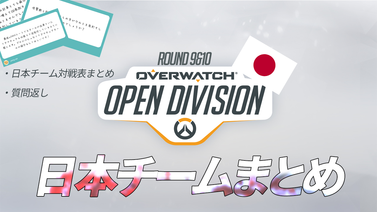 Open Dvision Day9 Day10 日本チーム対戦表一覧